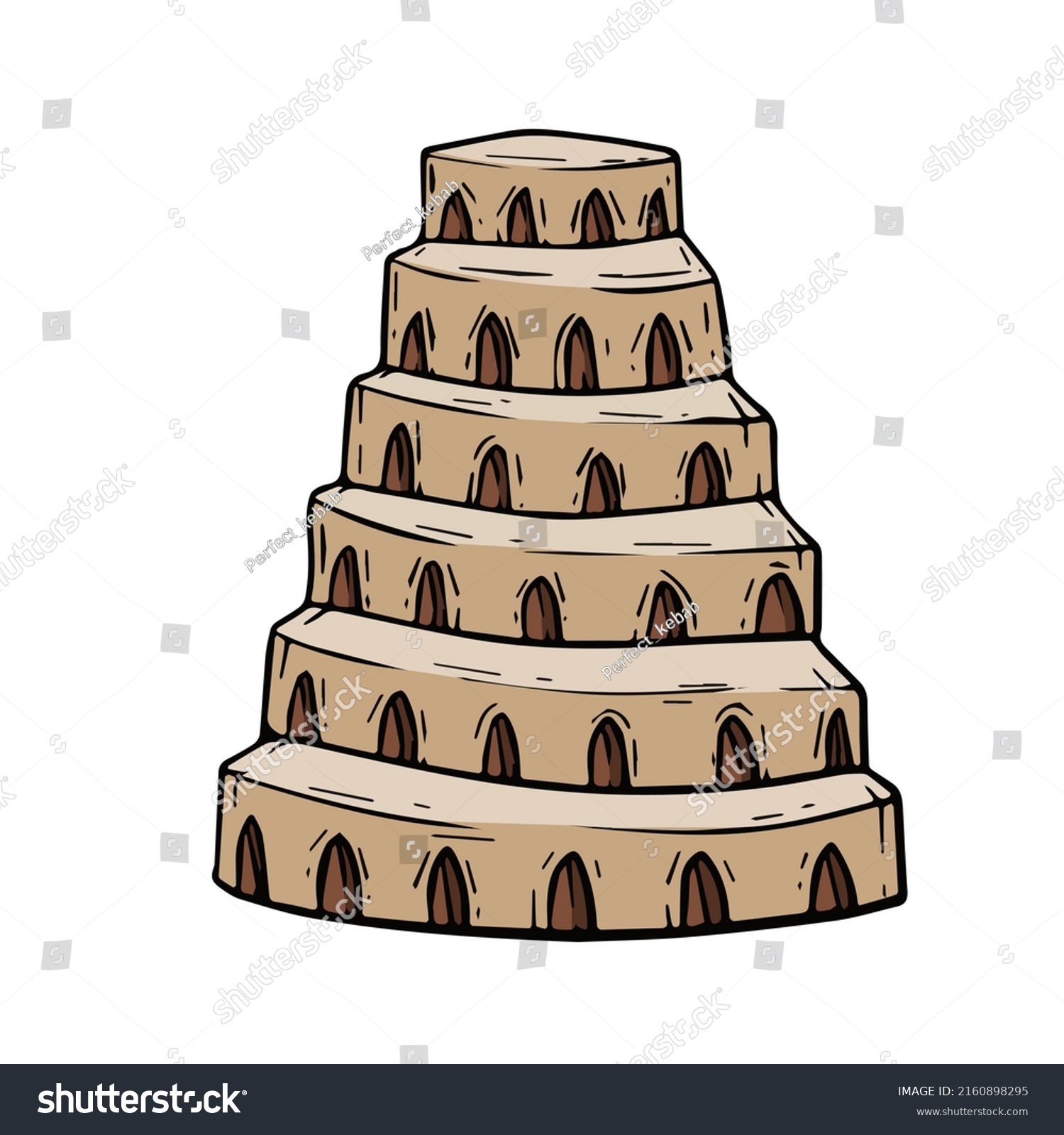 Tower Babel Ancient City Babylon Mesopotamia Stock Vector (Royalty Free ...