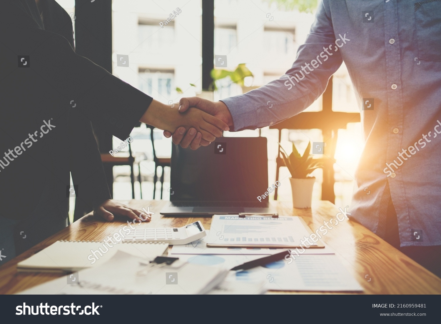 Successful Negotiation Handshake Concept Two Businessman Stock Photo ...