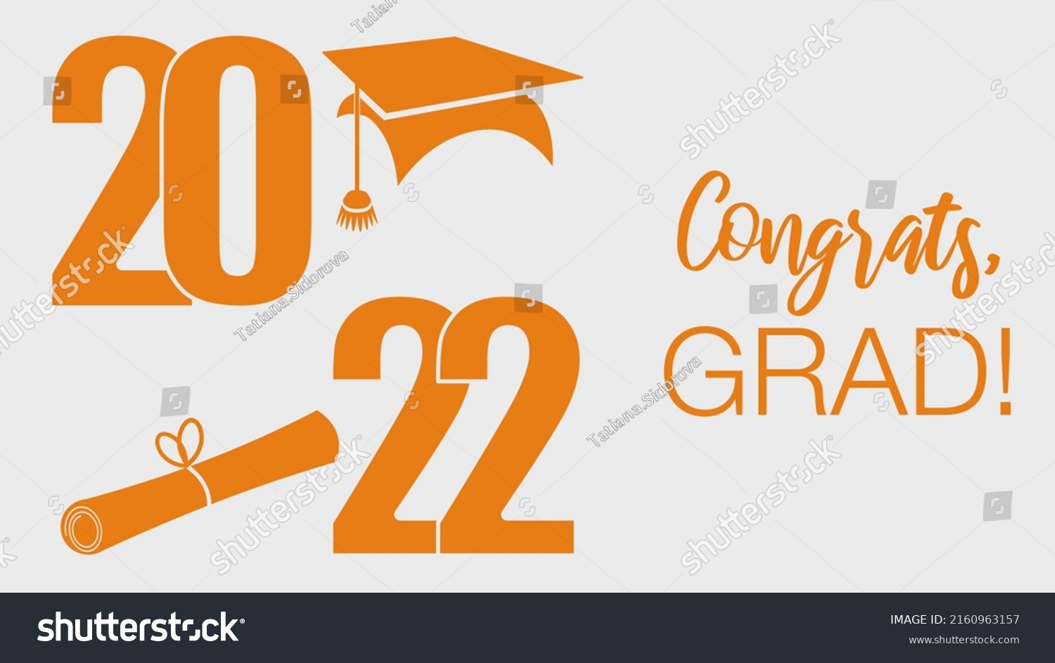 Graduate Student Mortarboard Rolled Diploma Congrats Stock Vector 