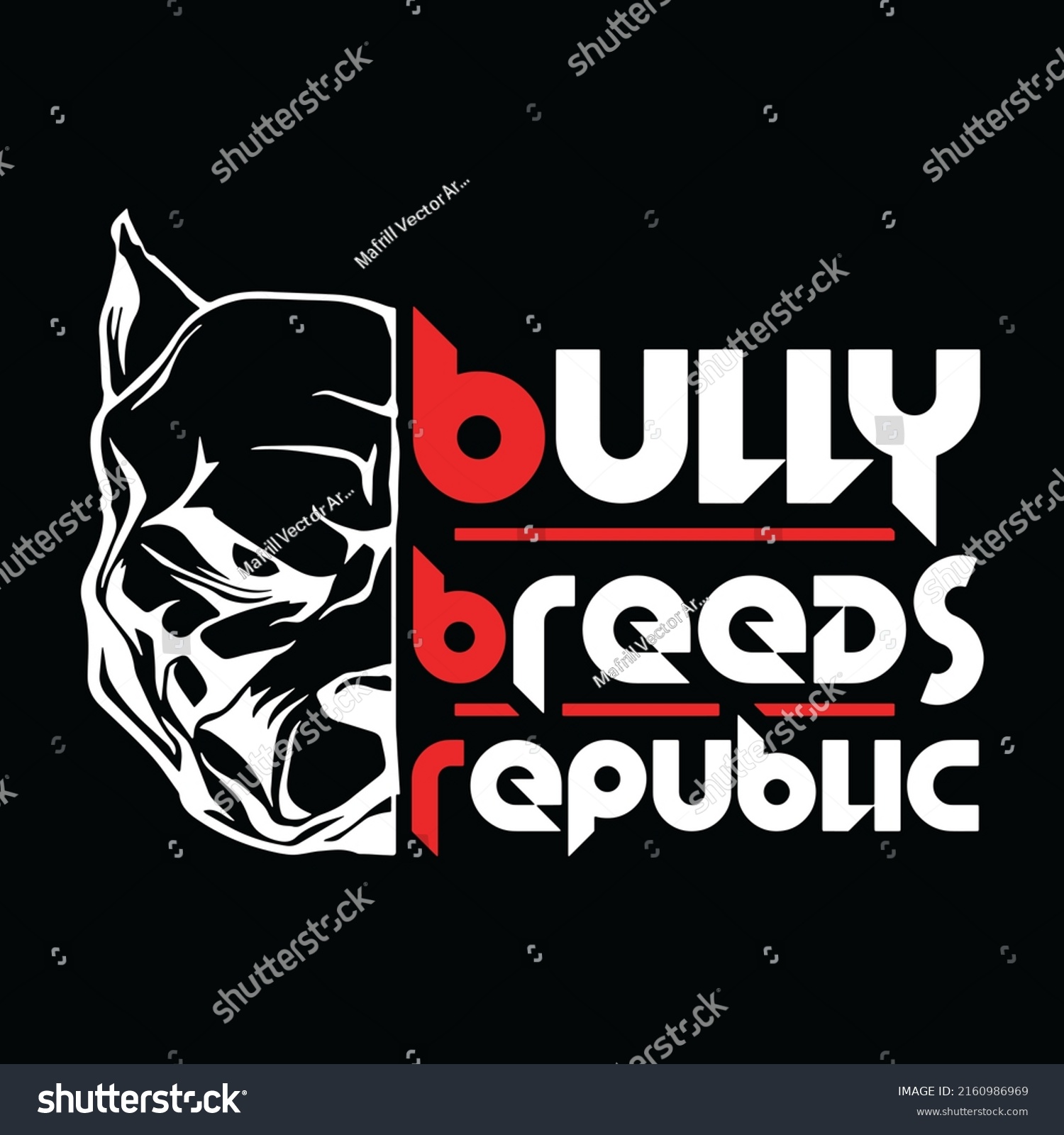 Bully Breeds Republic Vector Logo Stock Illustration 2160986969 ...