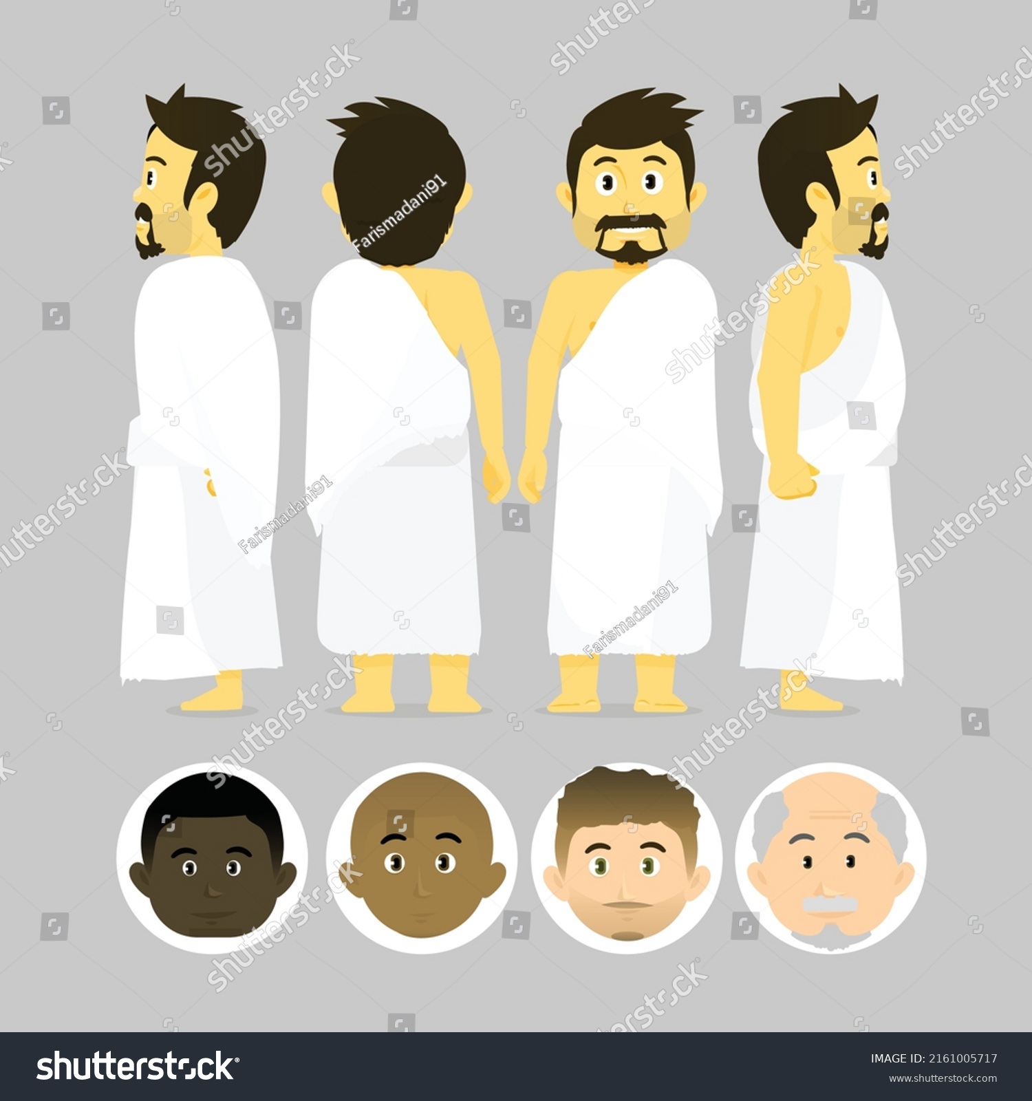 Hajj Umrah Character Set Cartoon Animation Stock Vector (Royalty Free ...