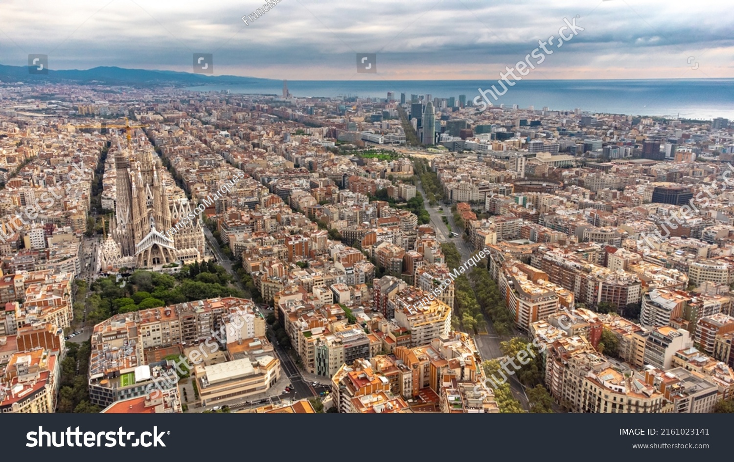 Aerial View Main Cathedral Sagrada Familia Stock Photo 2161023141 ...