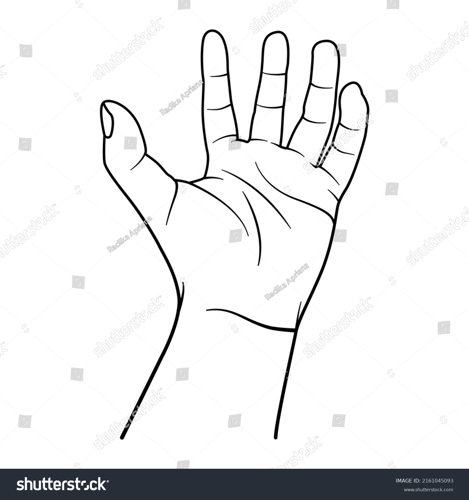 Hand Illustration Black Outline Style Stock Vector (Royalty Free ...