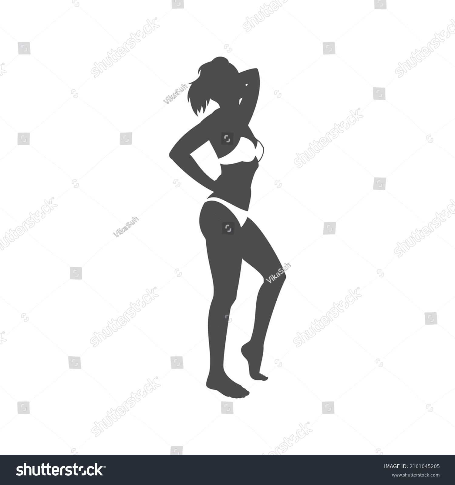 Sexy Woman Bikini Posing Relaxing On Stock Vector Royalty Free Shutterstock