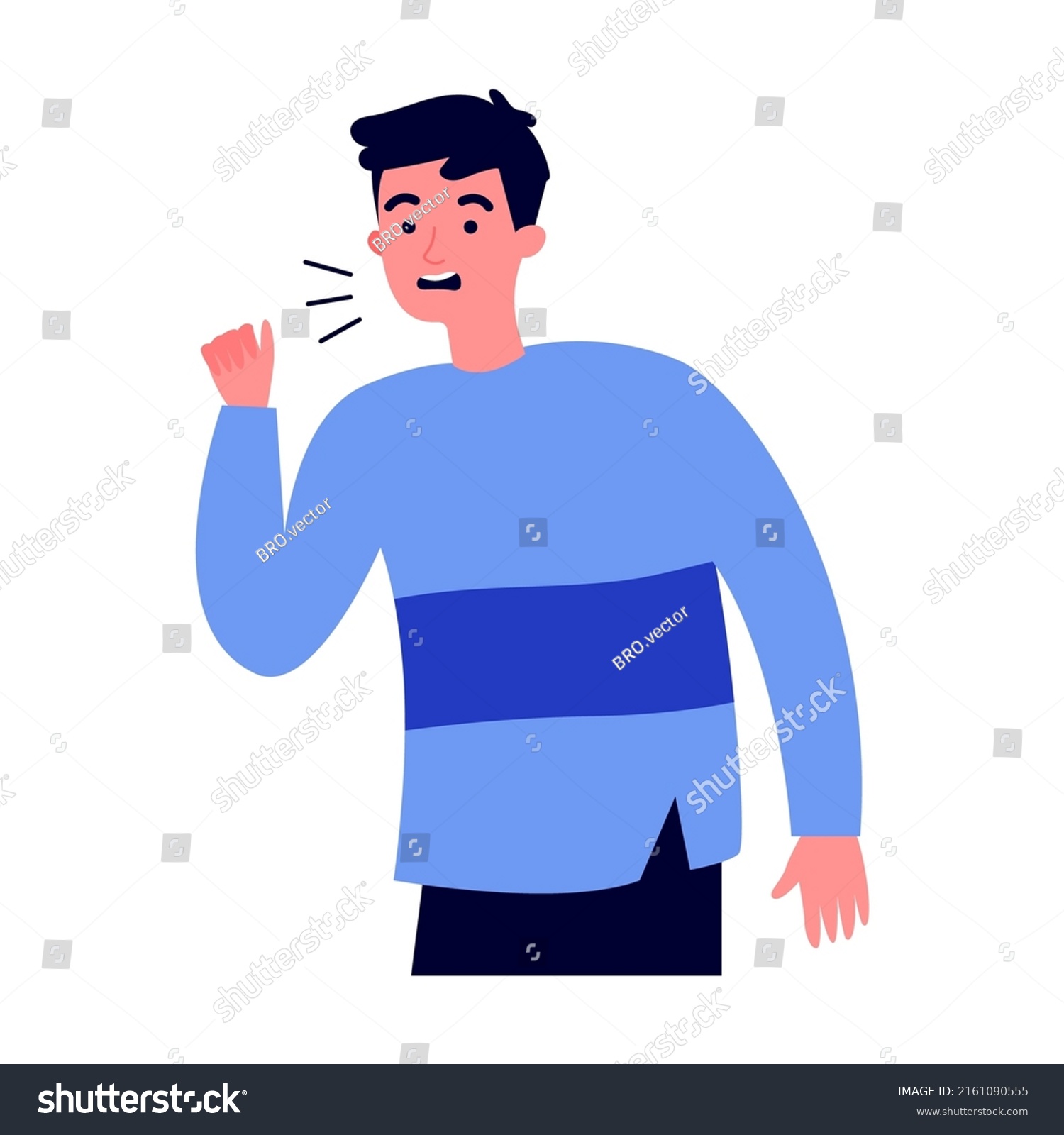 Young People Suffering Flu Symptoms Flat Stock Vector (Royalty Free ...