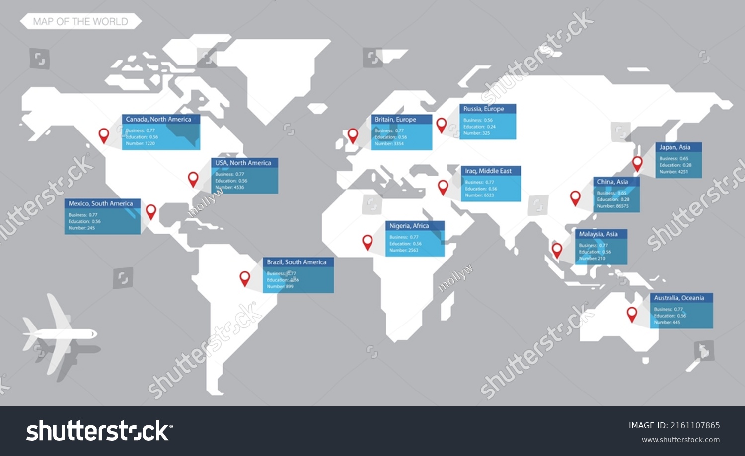 Simple Straight Line Map World Vector Stock Vector (Royalty Free ...