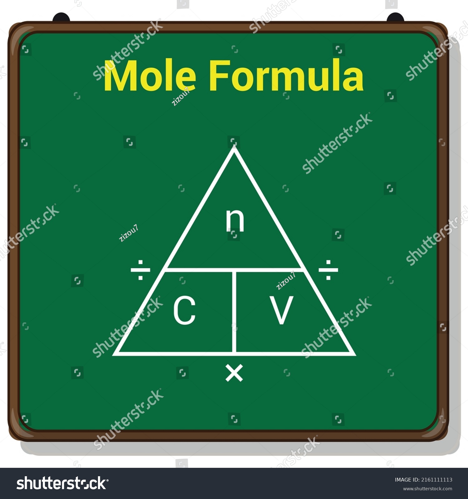 Mole Triangle Formula Chemistry Vector Illustration Stock Vector ...