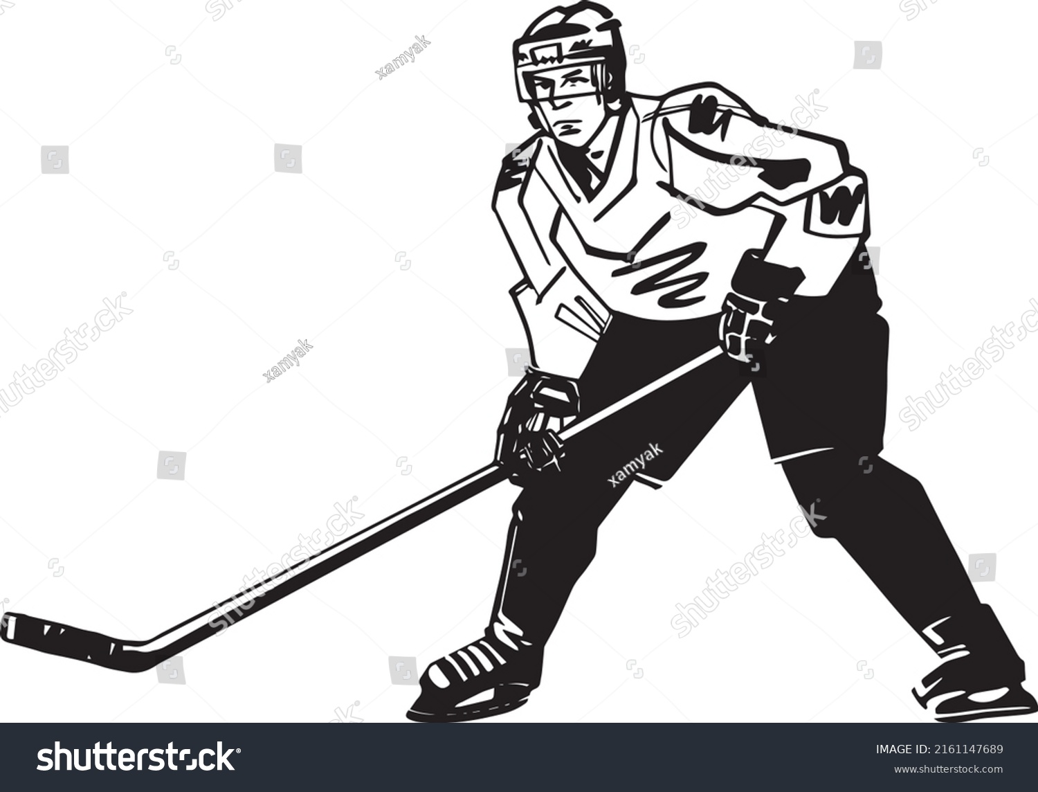 Black White Vector Sketch Ice Hockey Stock Vector (Royalty Free ...