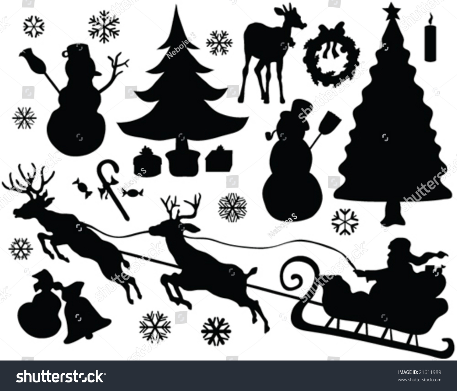 Christmas Elements Collection Vector Stock Vector (Royalty Free ...