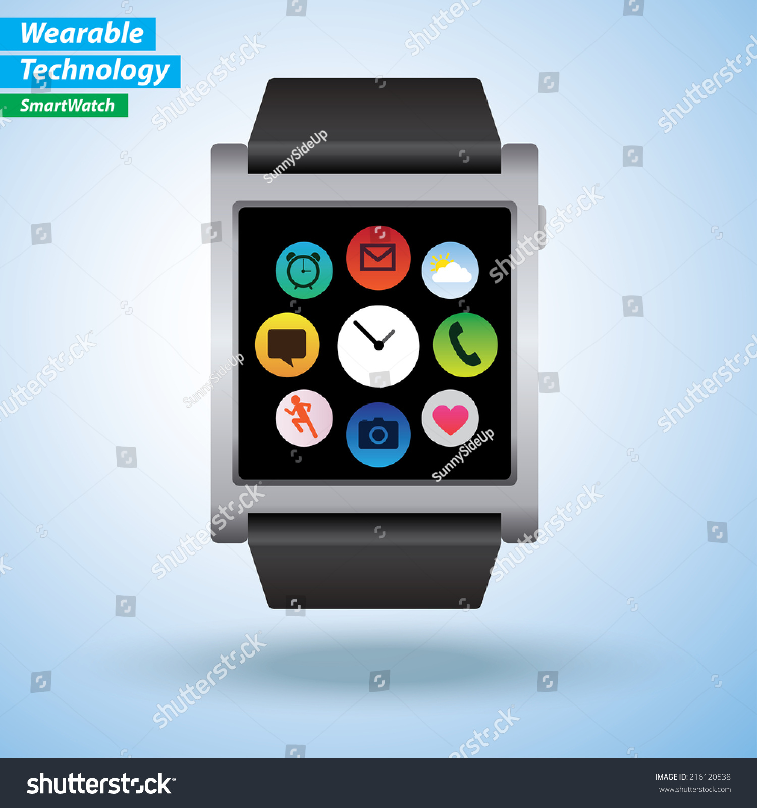 Smartwatch Infographics Apps Like Phone Msg Stock Vector (Royalty Free ...