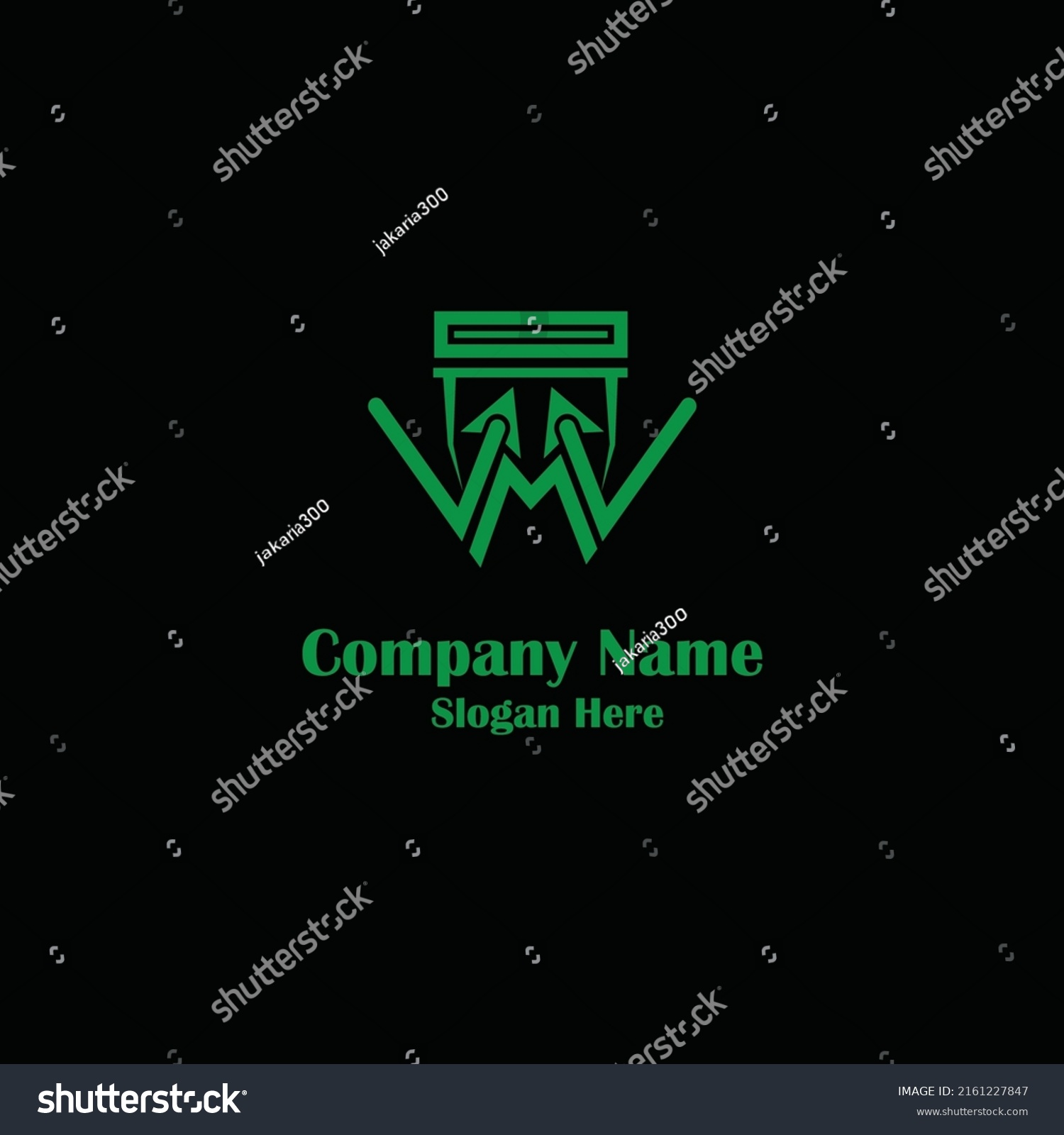 Identity Corporate Wm Letter Recycle Logo Stock Vector (Royalty Free