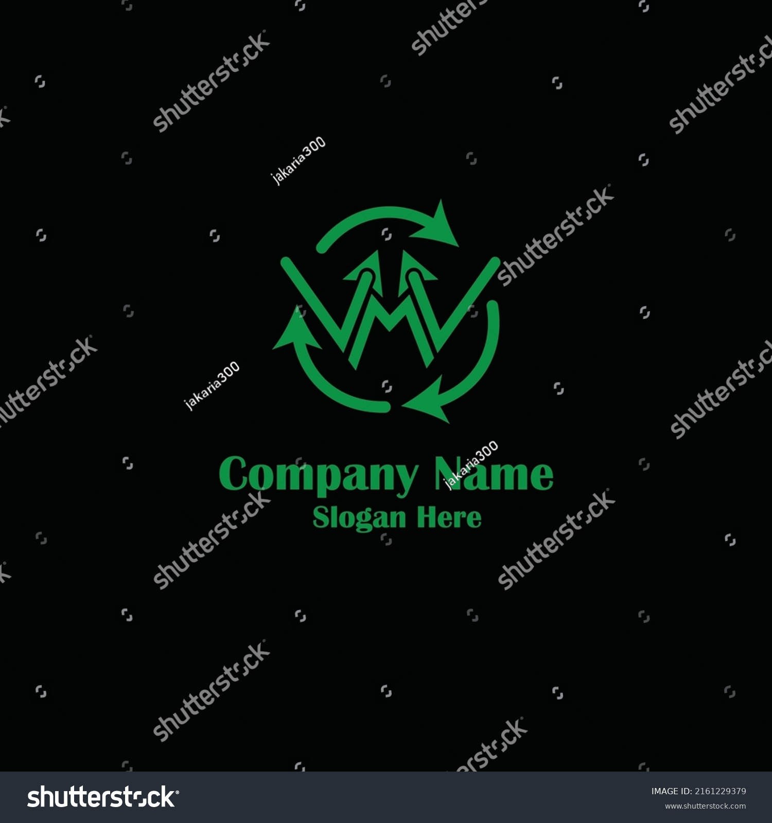 Identity Corporate Wm Letter Logo Arrowstick Stock Vector (Royalty Free