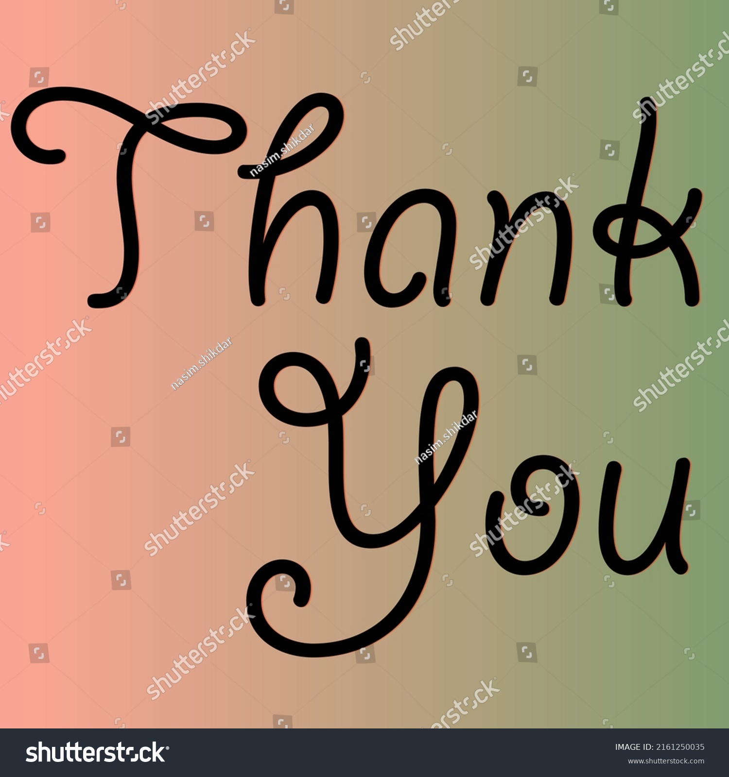 Thank You Hand Drawn Lettering Calligraphic Stock Vector Royalty Free 2161250035 Shutterstock 0877