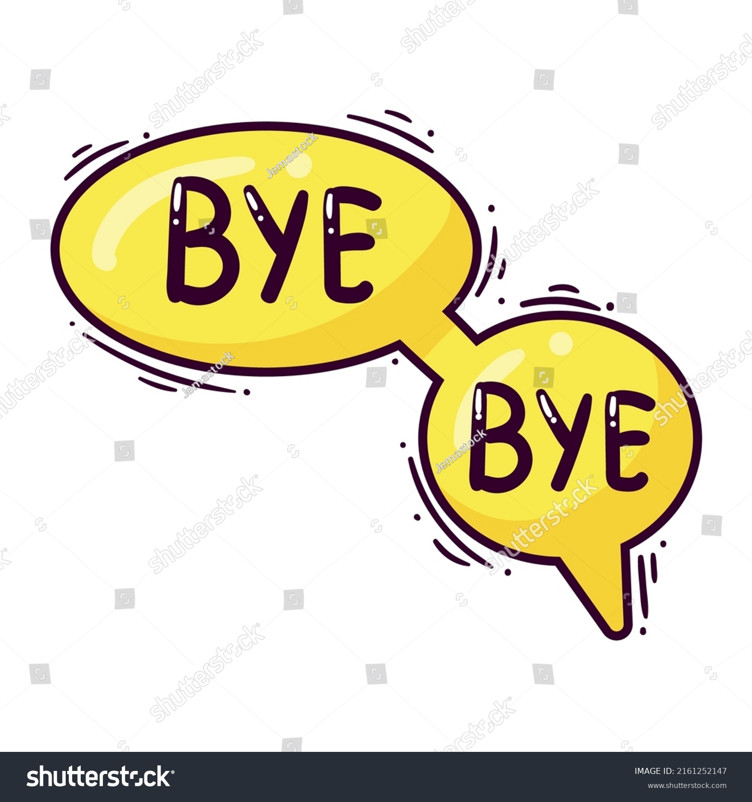 Bye Bye Comic Expression Icon Stock Vector (Royalty Free) 2161252147 ...