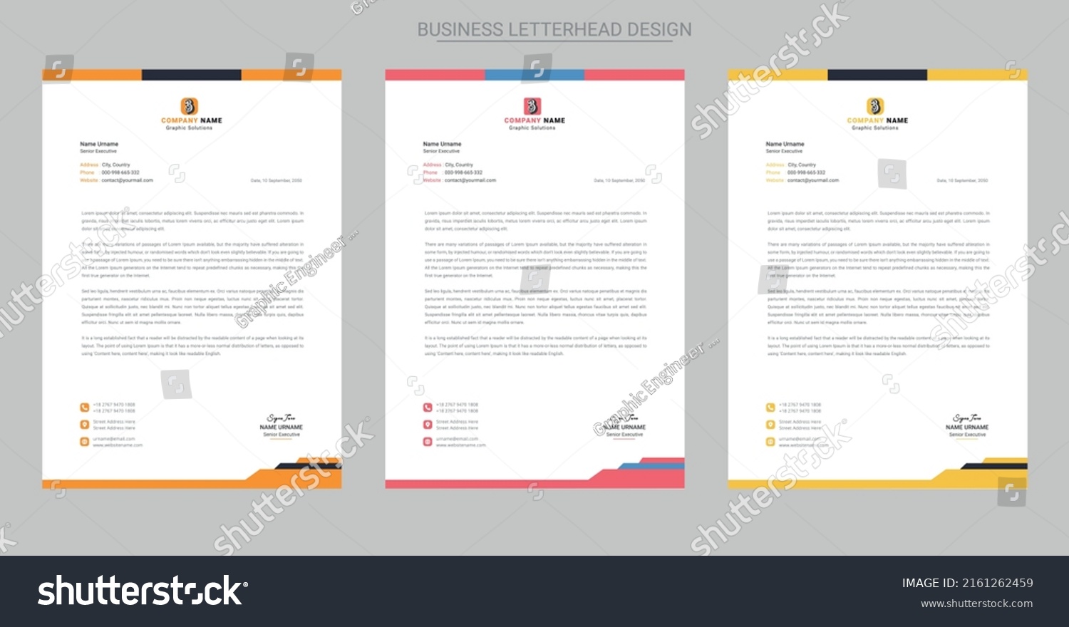 Modern Company Business Letterhead Design Template Stock Vector   Stock Vector Modern Company Business Letterhead Design Template 2161262459 