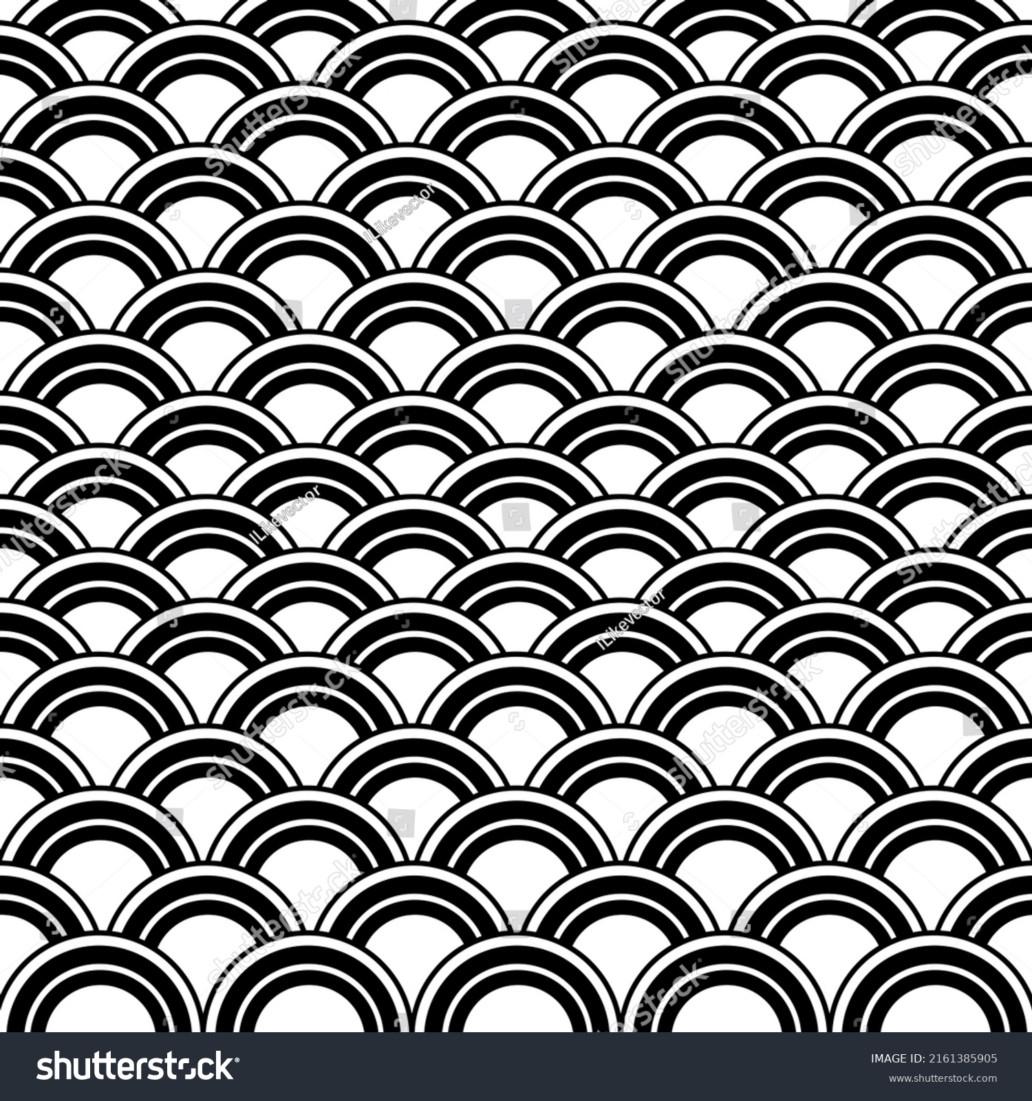 Black White Fish Scale Pattern Background Stock Vector (Royalty Free