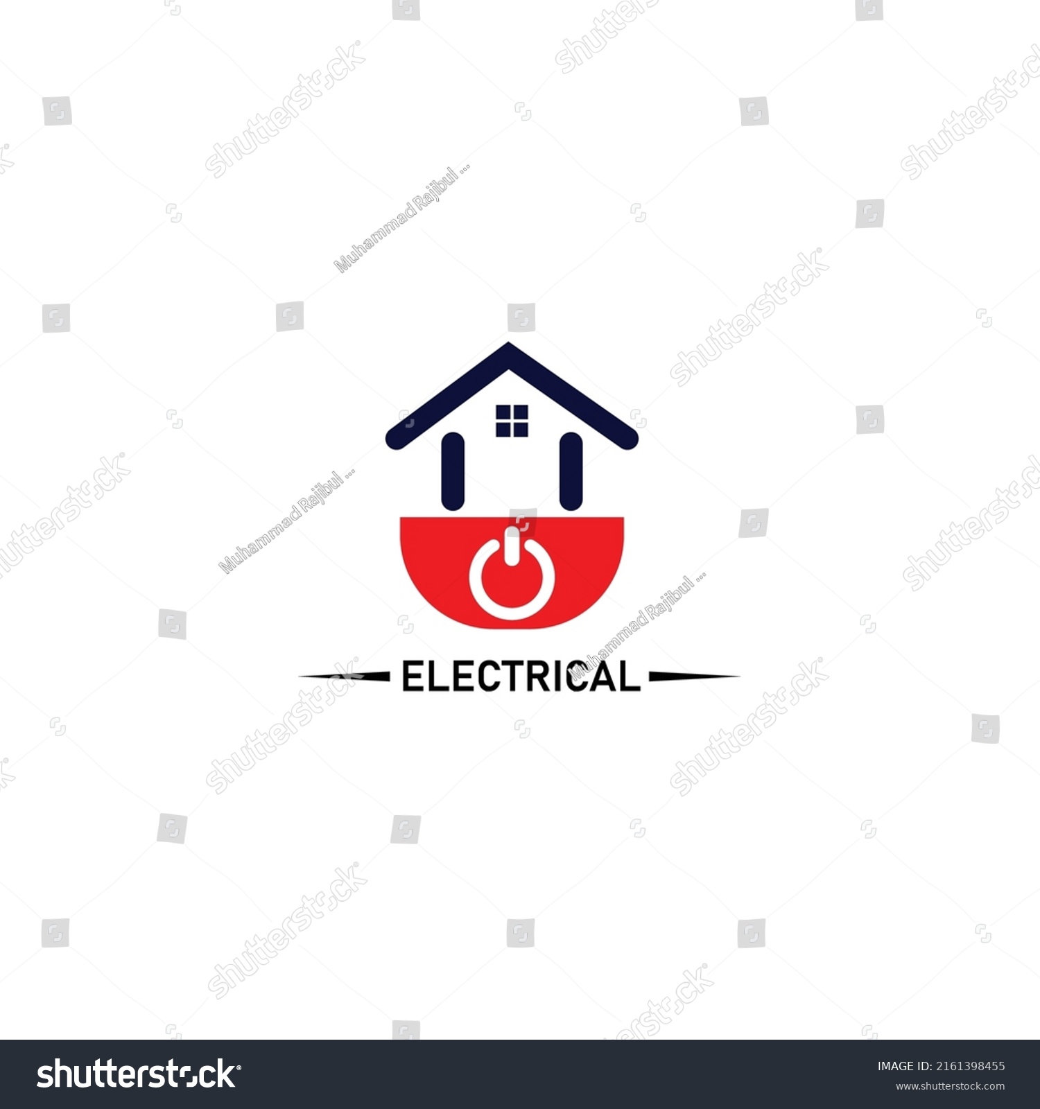 Electrical Company Minimalist Logo Power Button Stock Vector (Royalty ...