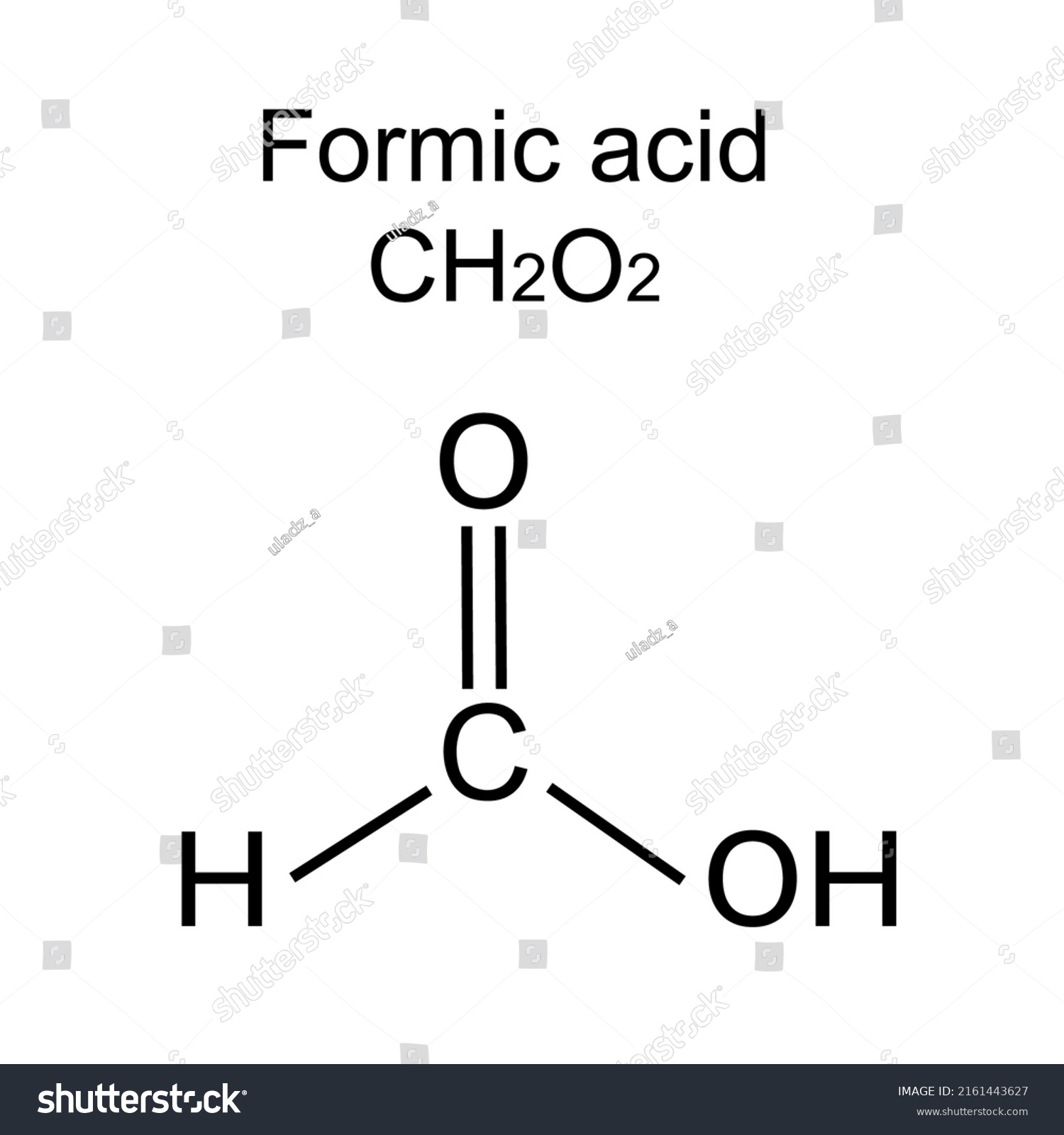 Chemical Structural Formula Formic Acid Stock Vector (Royalty Free ...