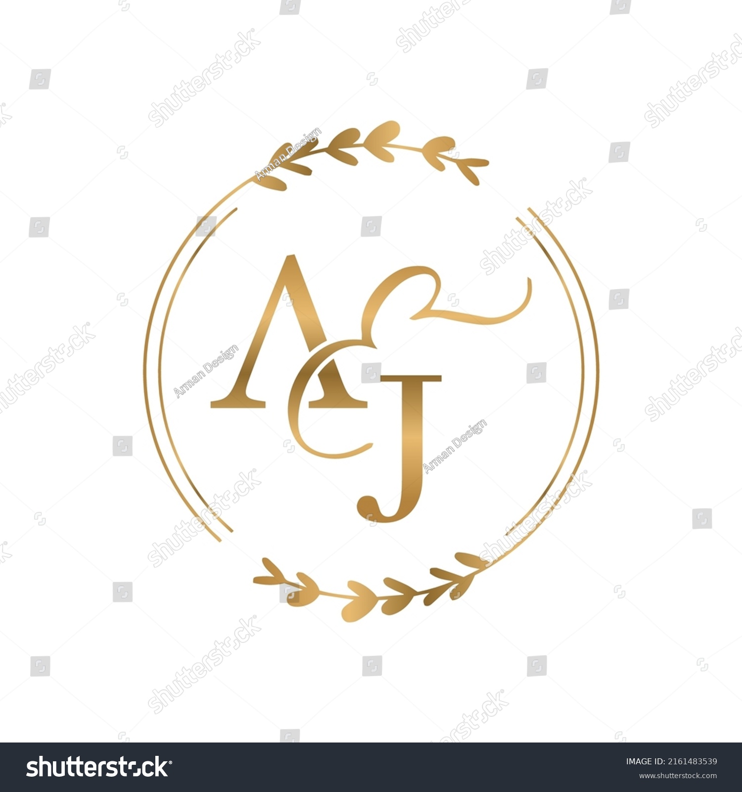 Aj Luxury Monogram Initial Letters Logo Stock Vector (Royalty Free ...