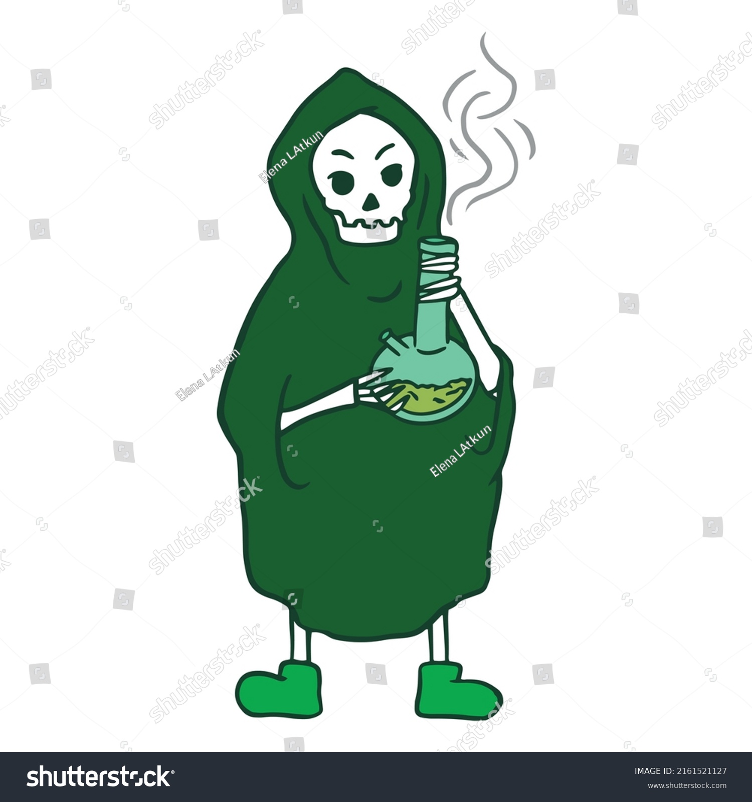 Grim Reaper Smoking Weed Character High Stock Vector (Royalty Free ...