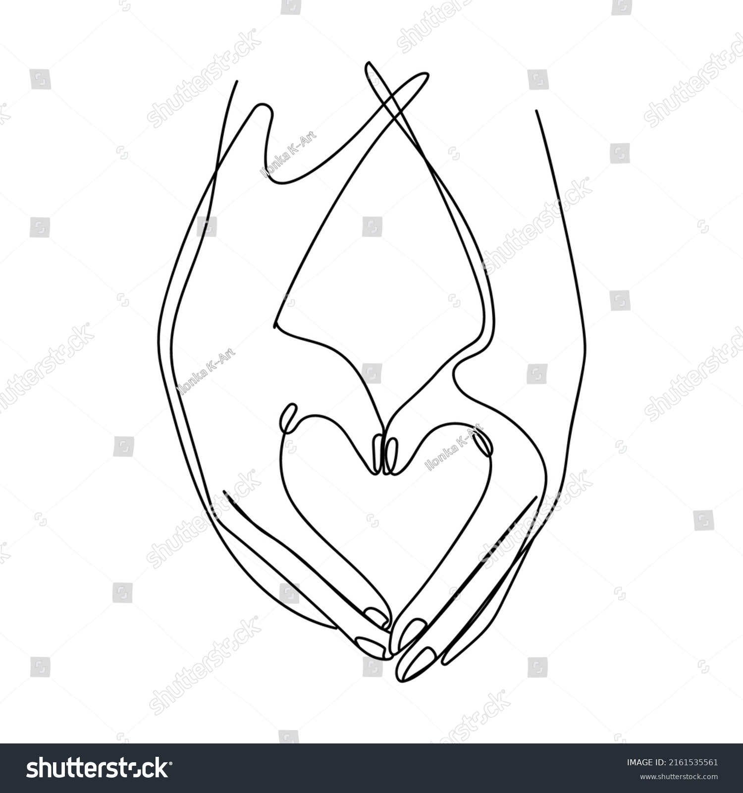 Two Hands Making Heart Sign Continuous Stock Vector (Royalty Free ...