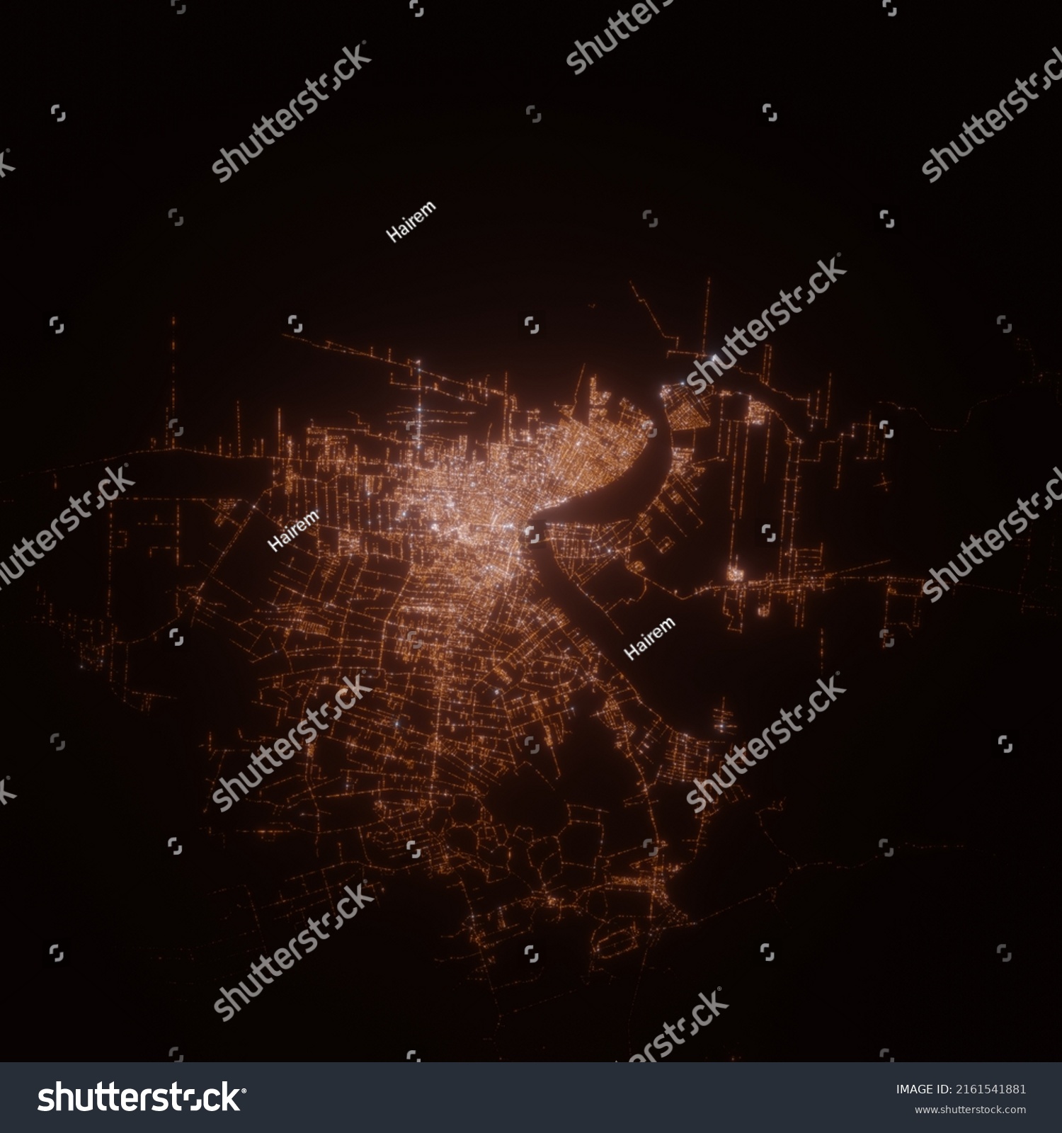 Paramaribo Suriname Street Lights Map Satellite Stock Illustration ...