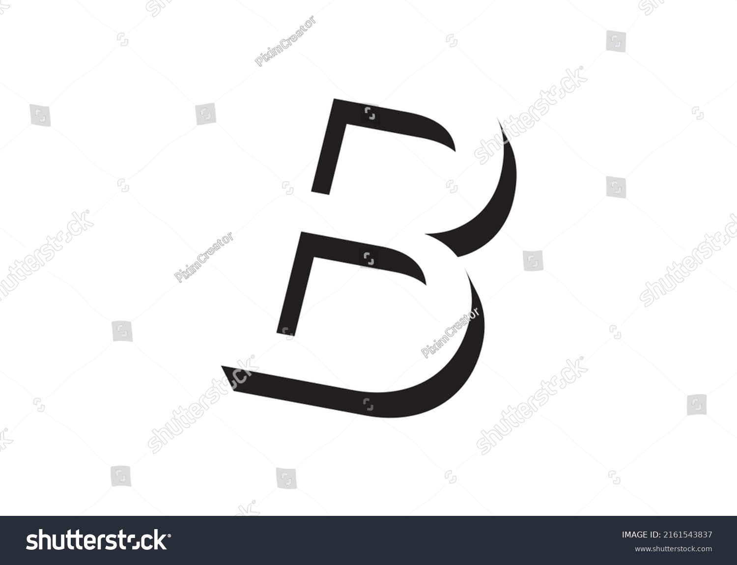 Initial Letter B Negative Space 3d Stock Vector (Royalty Free ...