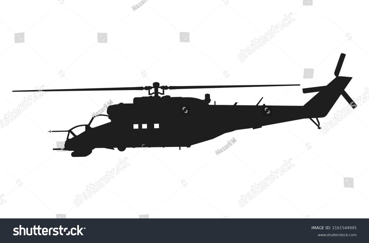 Mi 24 Attack Helicopter Weapon Air Stock Vector (Royalty Free ...