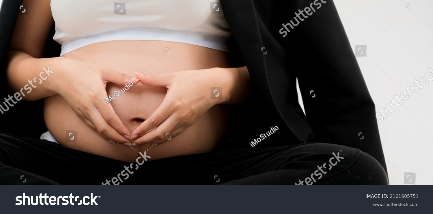 Woman Hands Touching Naked Belly Isolated Stock Photo Shutterstock