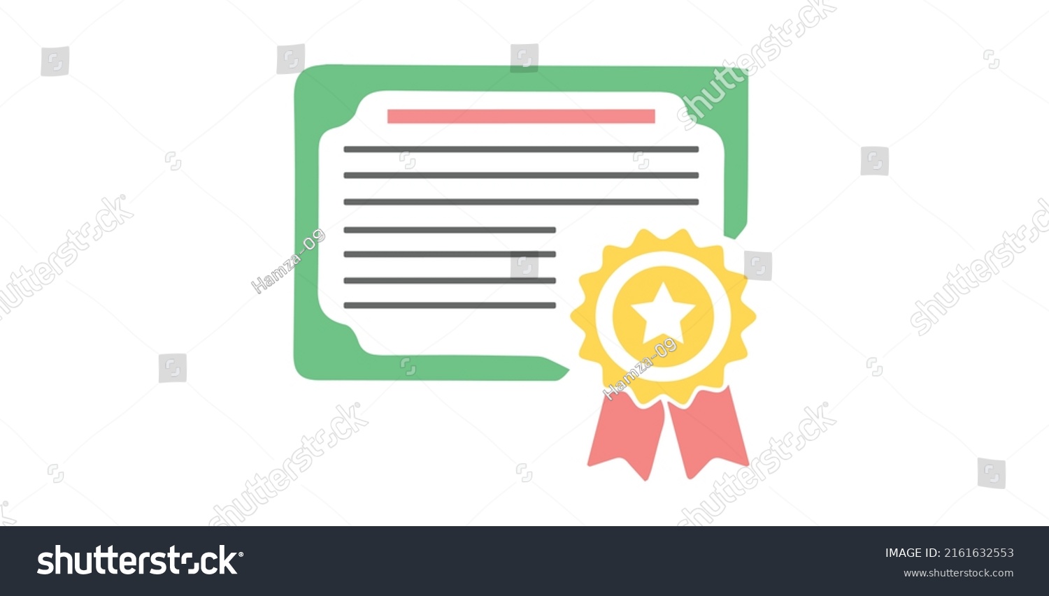 Diploma Certificate Qualification Certificate Vector Icon Stock Vector ...