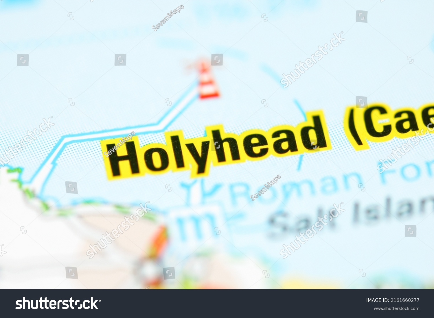 Holyhead On Geographical Map Uk Stock Photo 2161660277 | Shutterstock