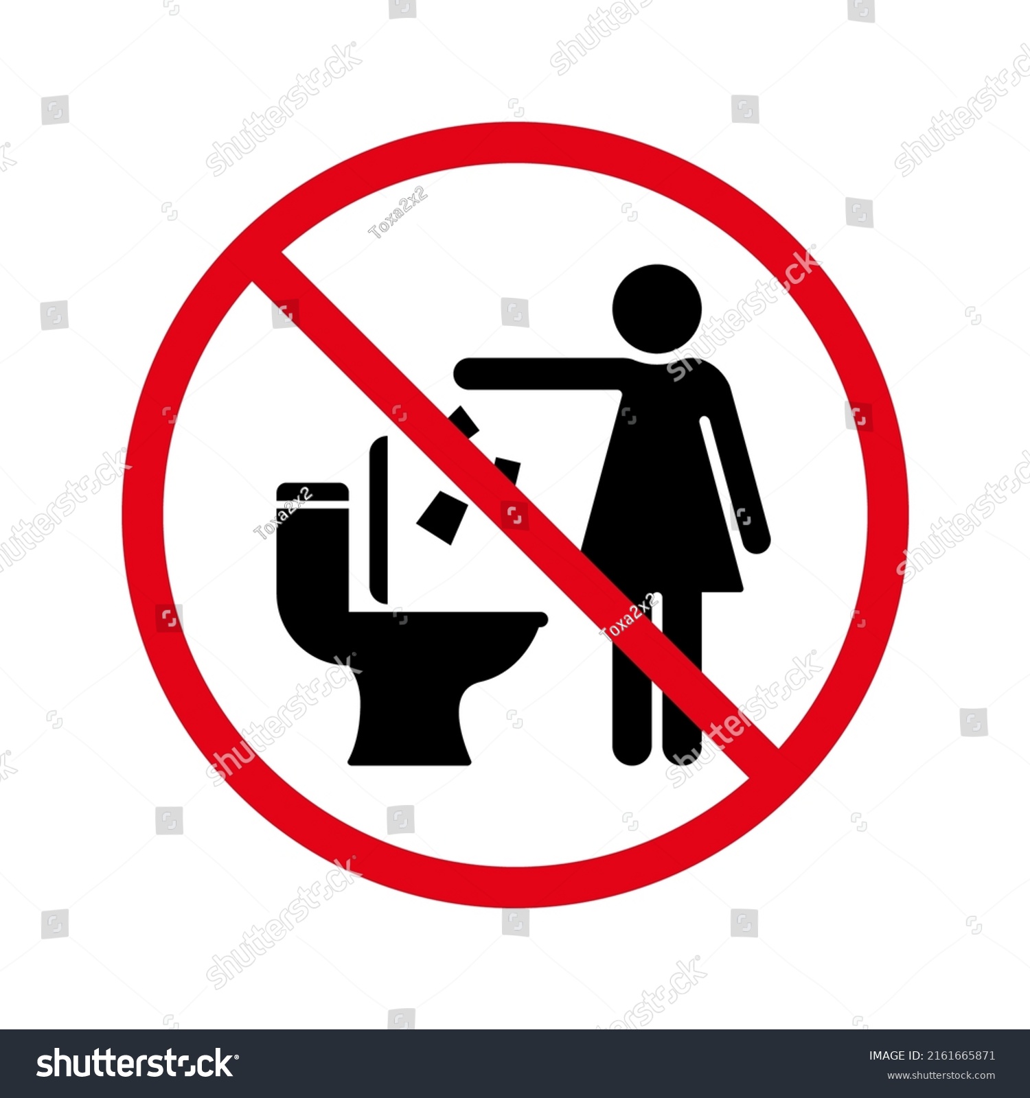 Do Not Throw Trash Paper Toilet Stock Vector (Royalty Free) 2161665871 ...