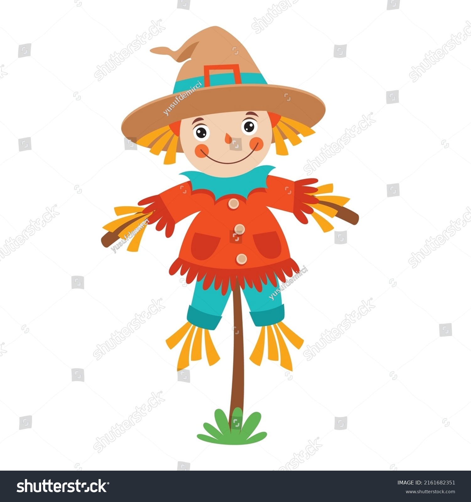 Cartoon Illustration Scarecrow Stock Vector (Royalty Free) 2161682351 ...