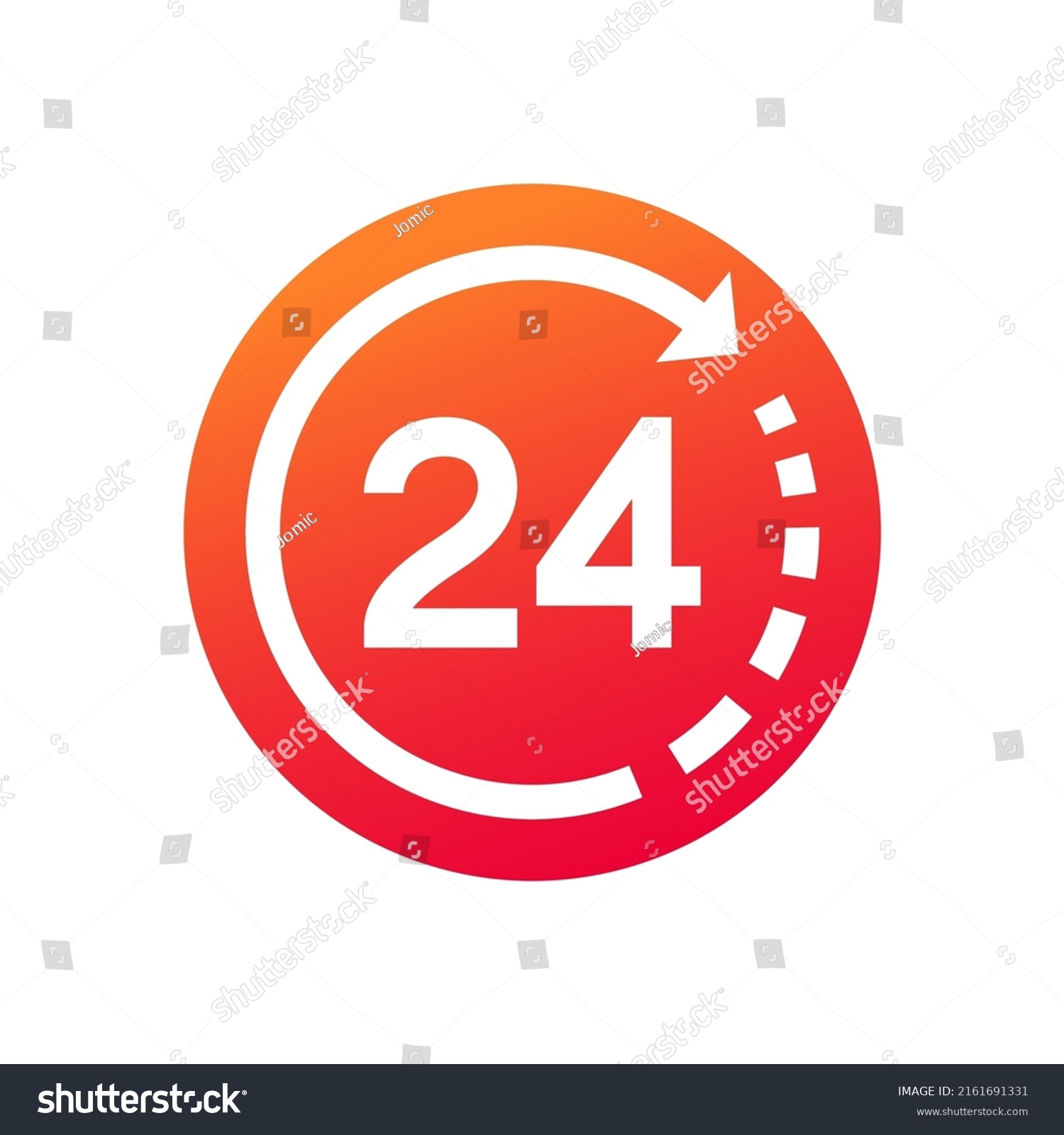 Twenty Four Hour Arrow Loop Icon Stock Vector (Royalty Free) 2161691331 ...