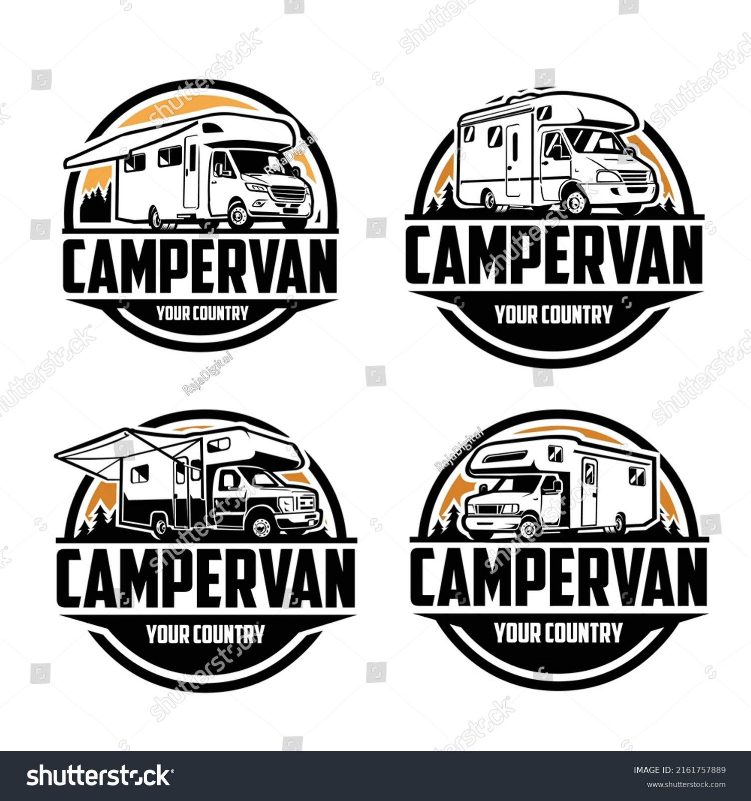 Camper Van Logo Design Ready Made Stock Vector (Royalty Free ...