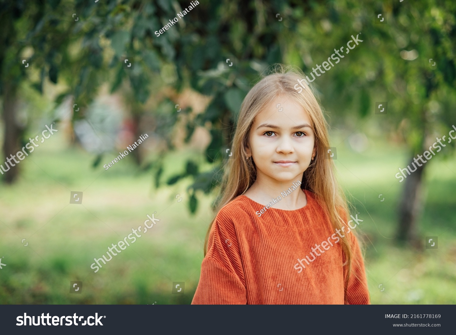 Close Portrait Beautiful Little Girl Blonde Stock Photo 2161778169 ...