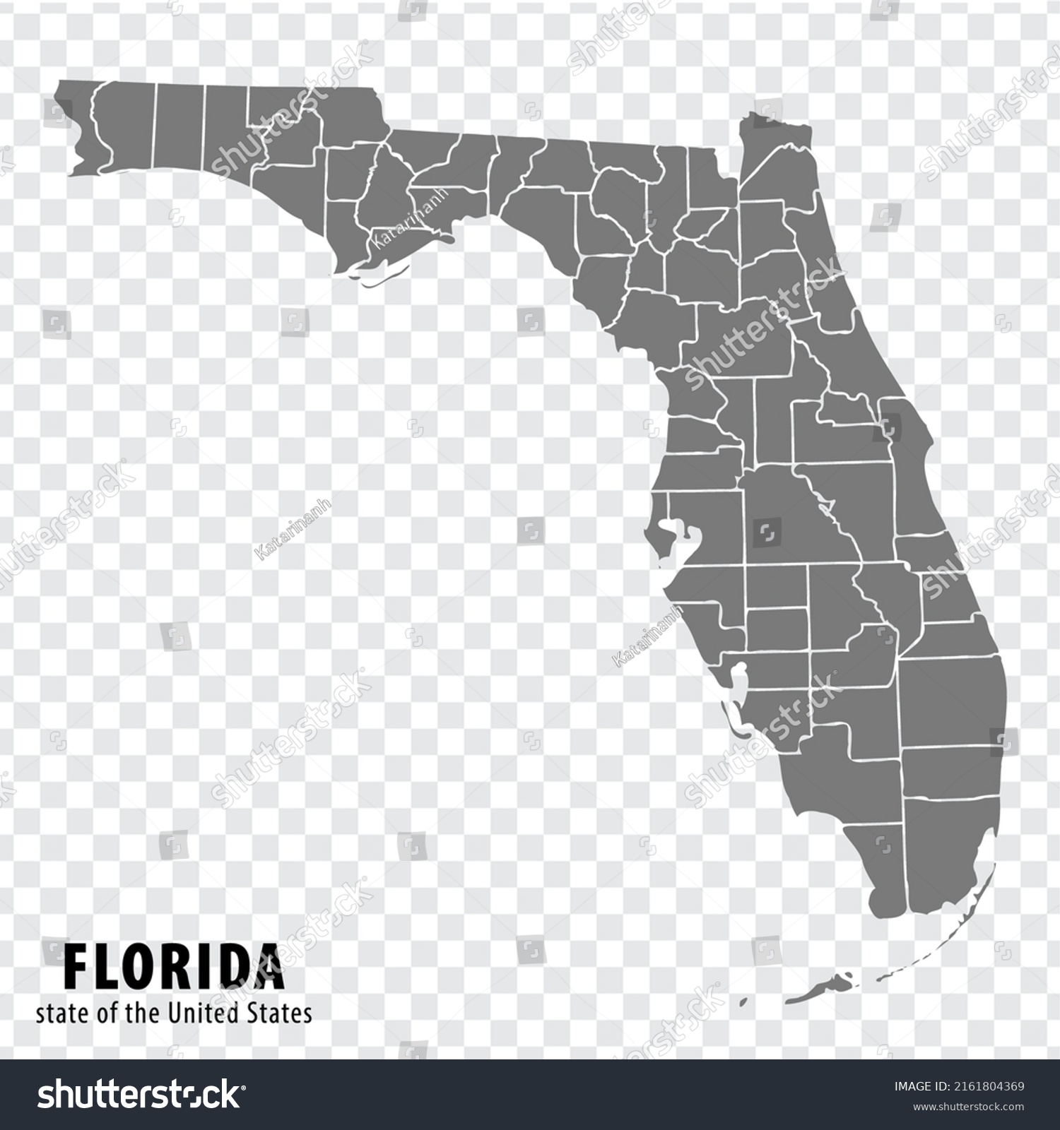 State Florida Map On Transparent Background Stock Vector (Royalty Free ...