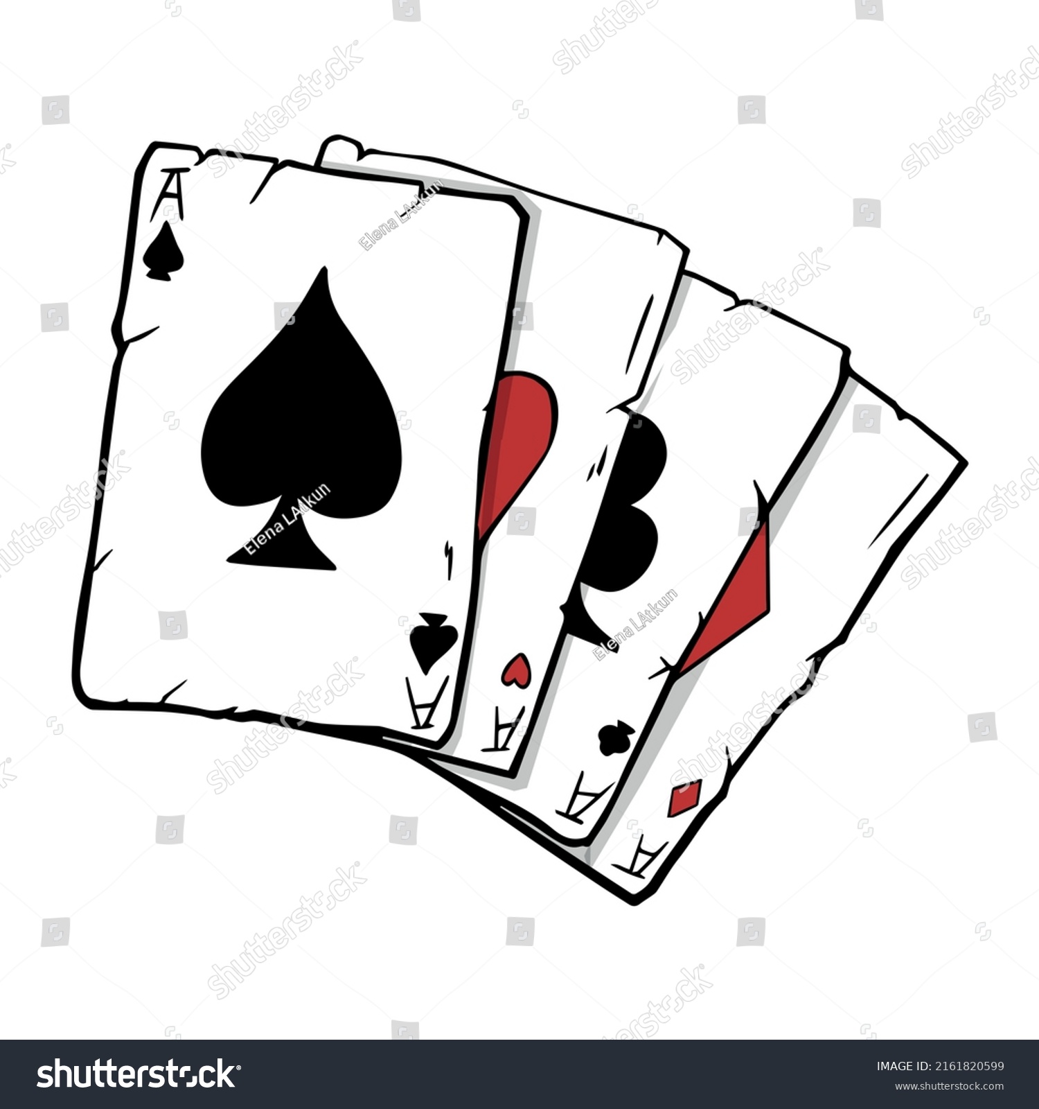 Poker Cards Four Aces Illustration High Stock Vector (Royalty Free ...