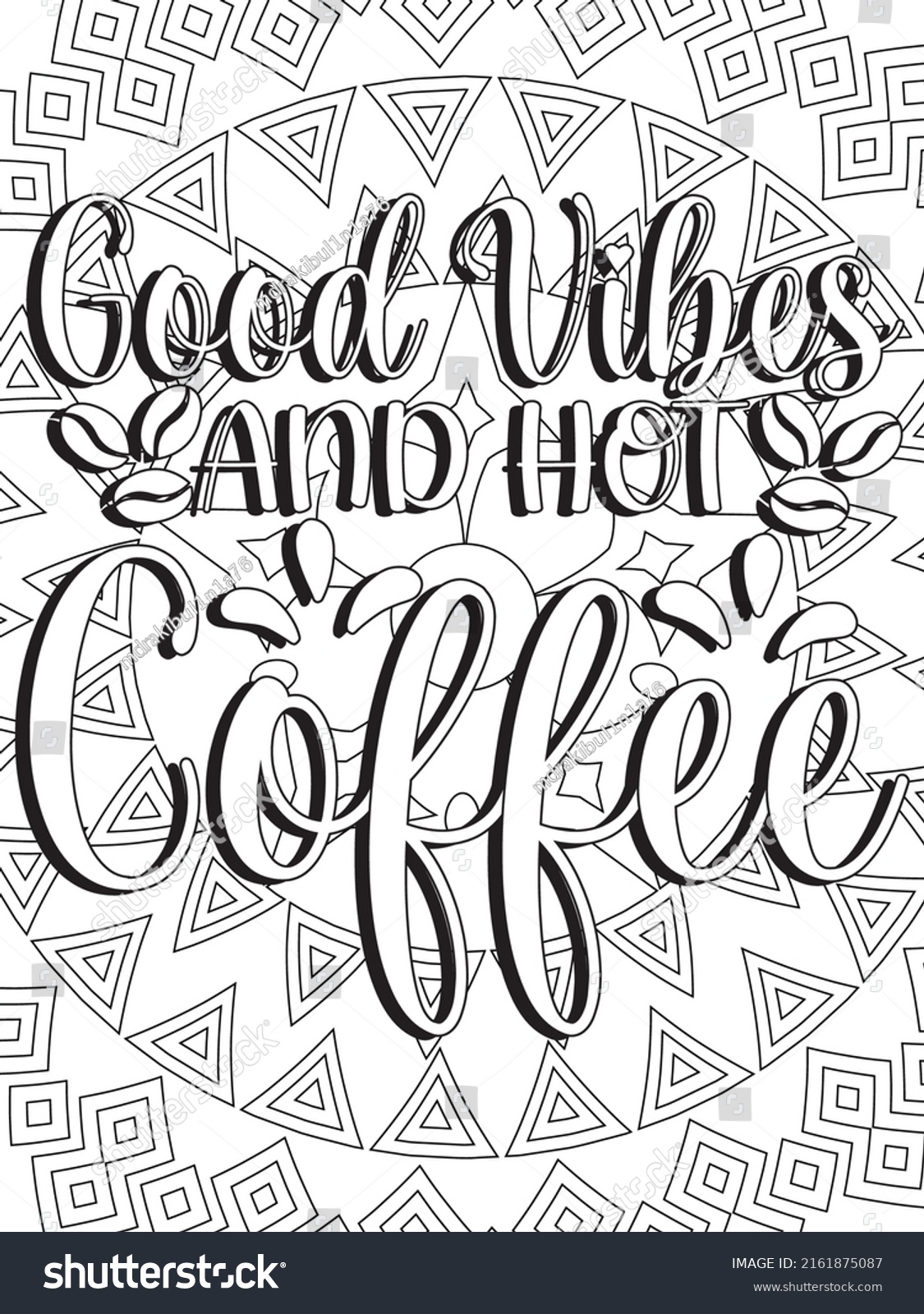 Handdrawn Coloring Page Kids Adults Coffee Stock Vector (Royalty Free ...