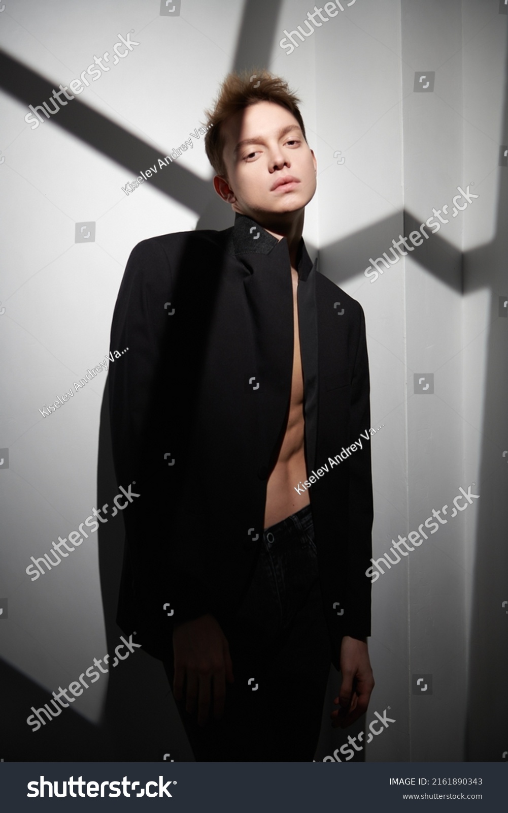 Portrait Attractive Male Model Black Tuxedo Stock Photo Shutterstock