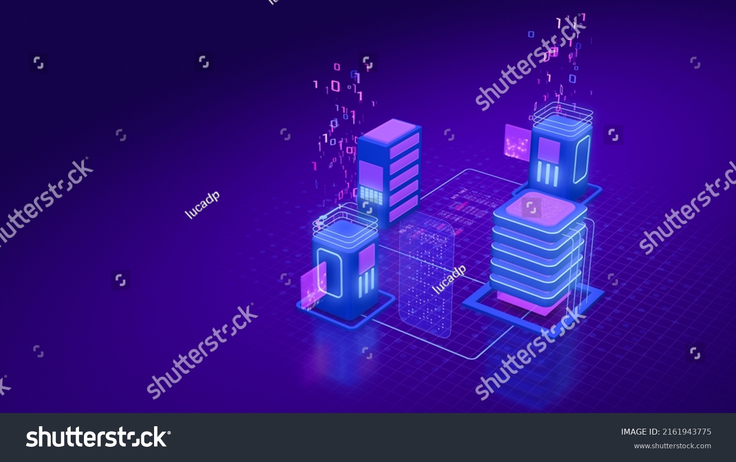 Stylized Illustration Concept Data Center Cloud Stock Illustration ...