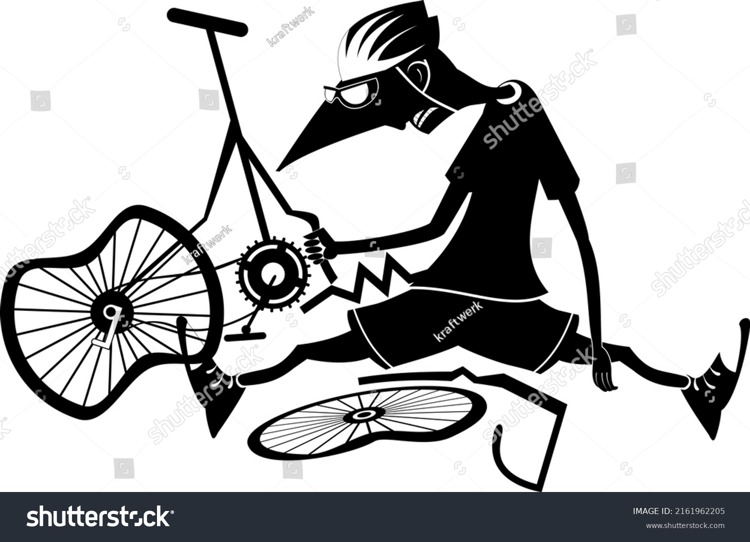 sad-cyclist-man-broken-bike-cyclist-stock-vector-royalty-free