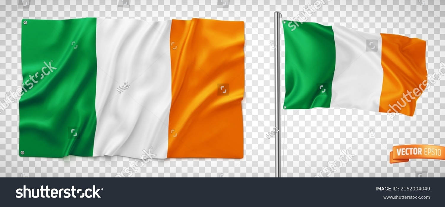 Vector Realistic Illustration Irish Flags On Stock Vector (royalty Free 