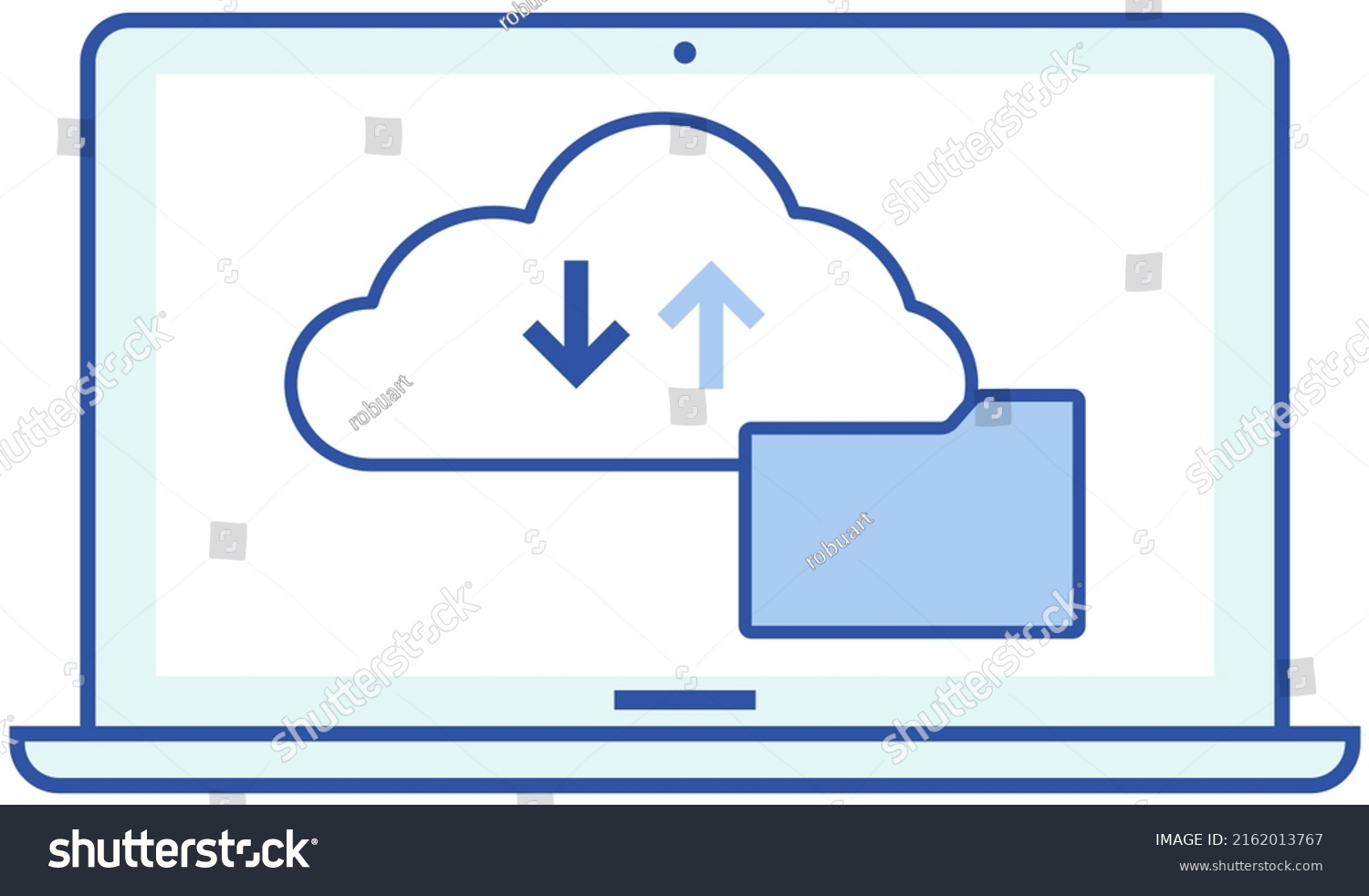 virtual-storage-icon-on-laptop-screen-stock-vector-royalty-free