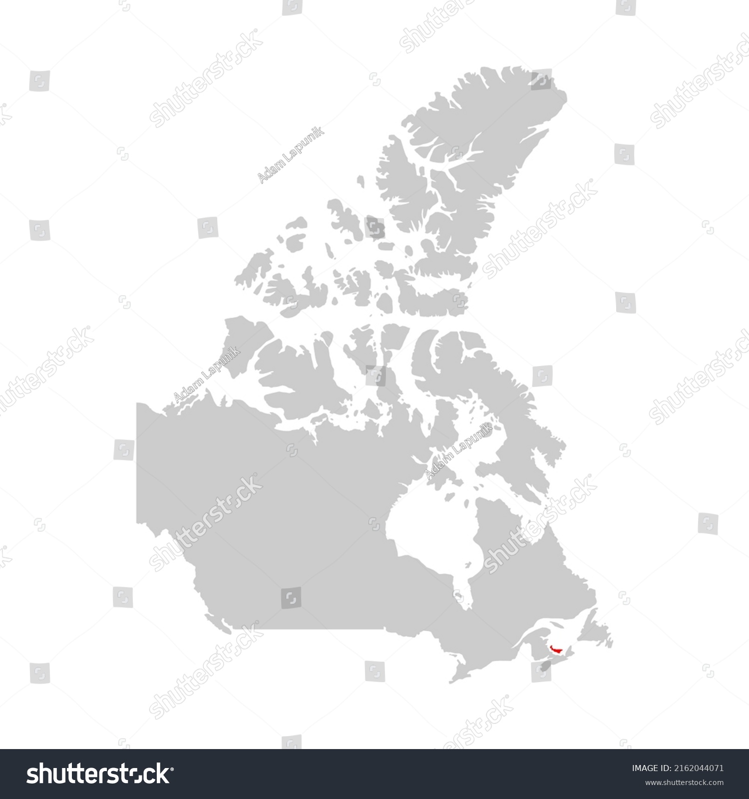 Prince Edward Island Highlighted On Map Stock Vector (Royalty Free ...