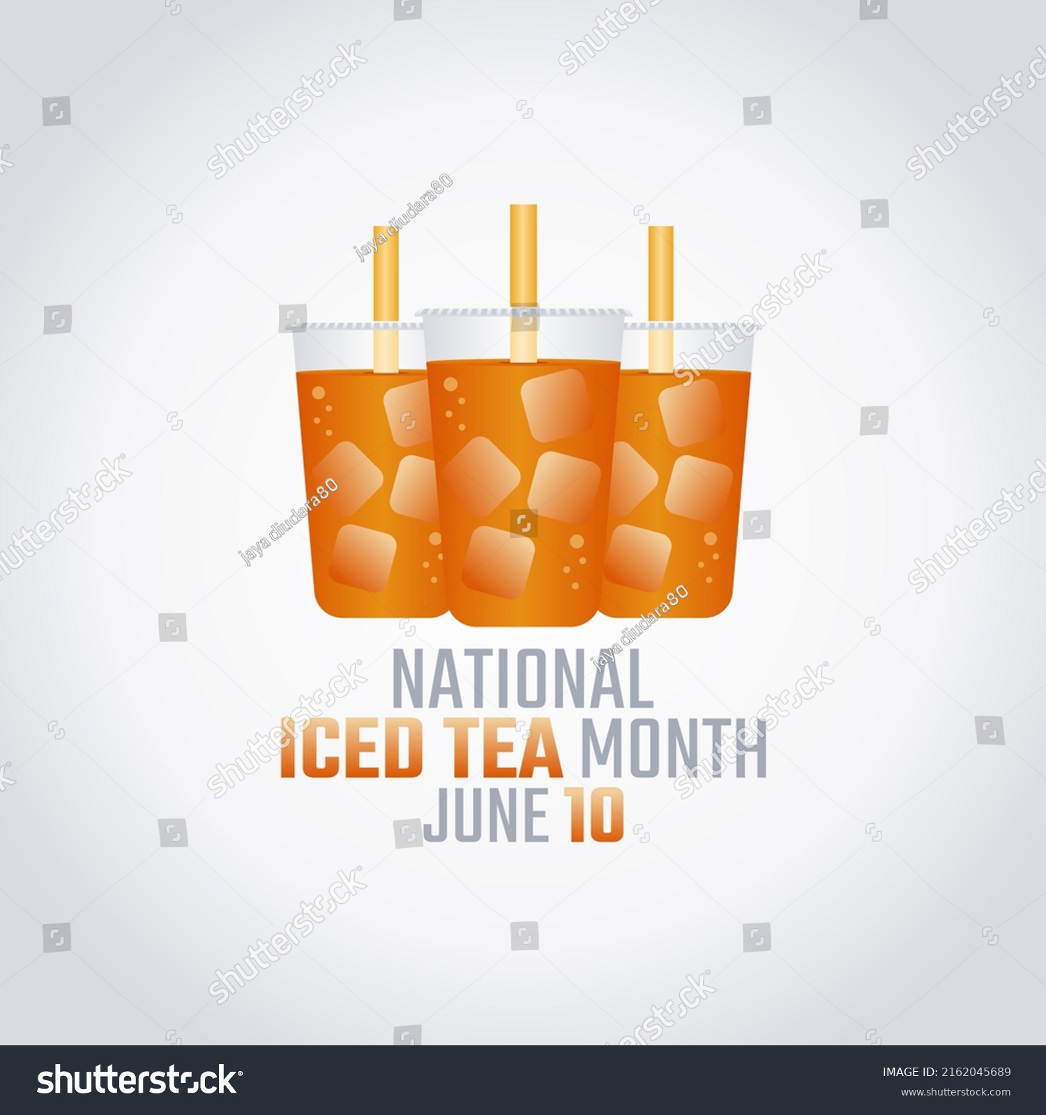 Vector Graphic National Iced Tea Month Stock Vector (Royalty Free