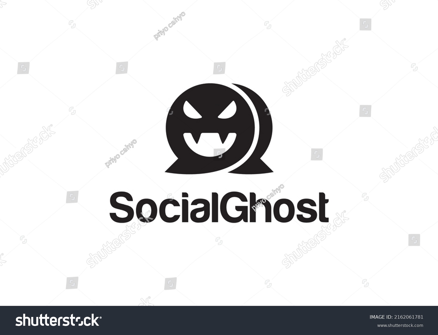 Ghost Chat Logo Vector Illustration Connection Stock Vector (Royalty ...