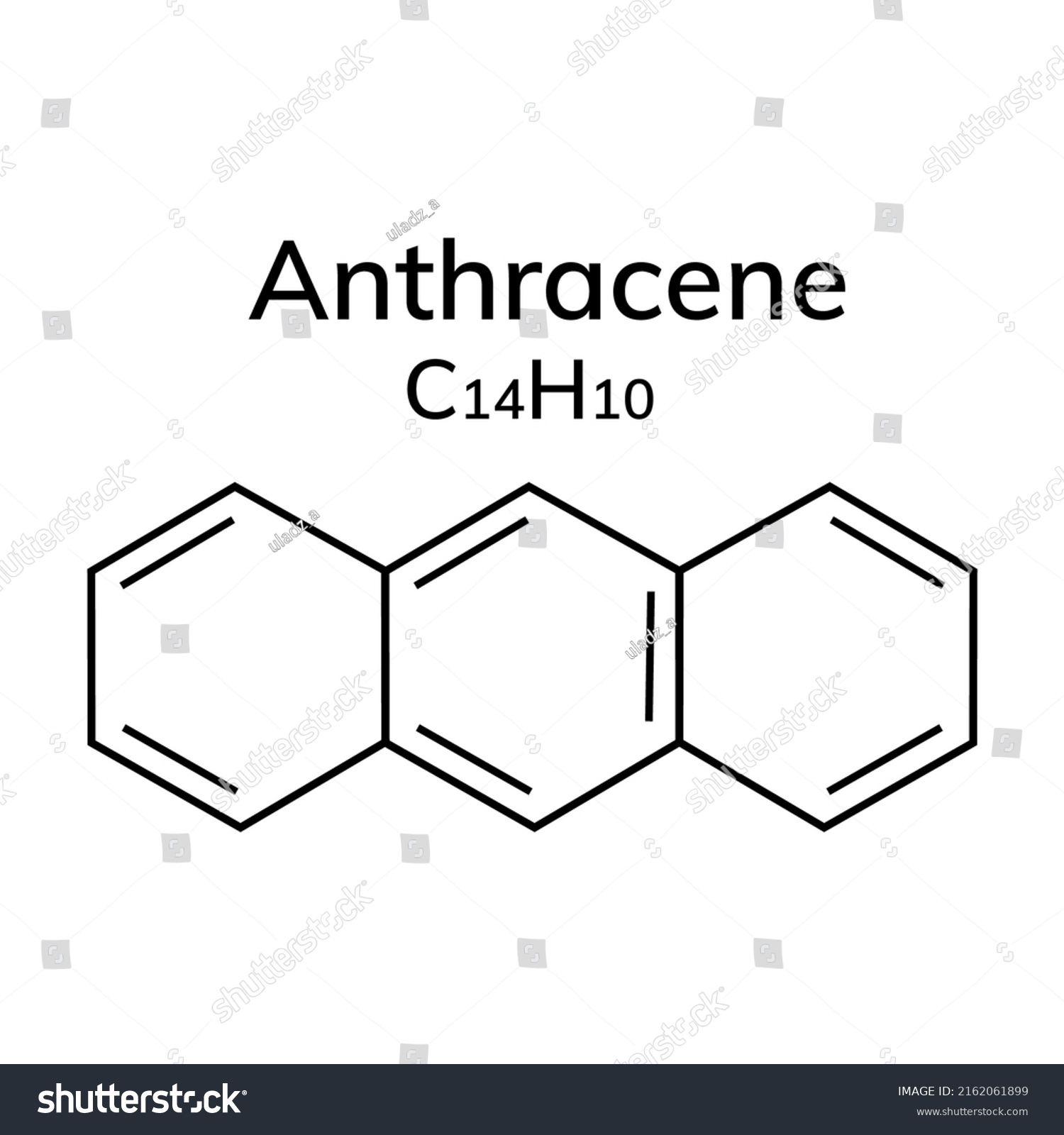 Structural Chemical Formula Anthracene Stock Vector (Royalty Free ...