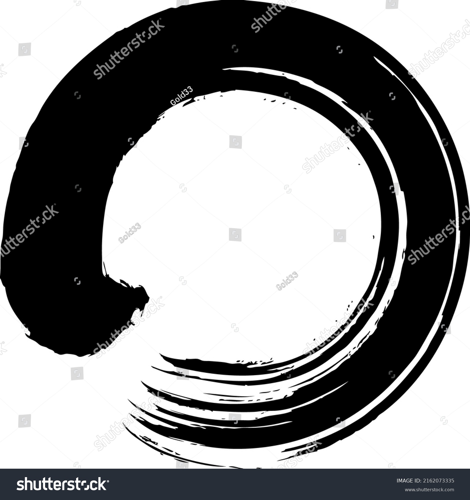 Handwritten Style Japanese Brush Circle Stock Vector (Royalty Free ...