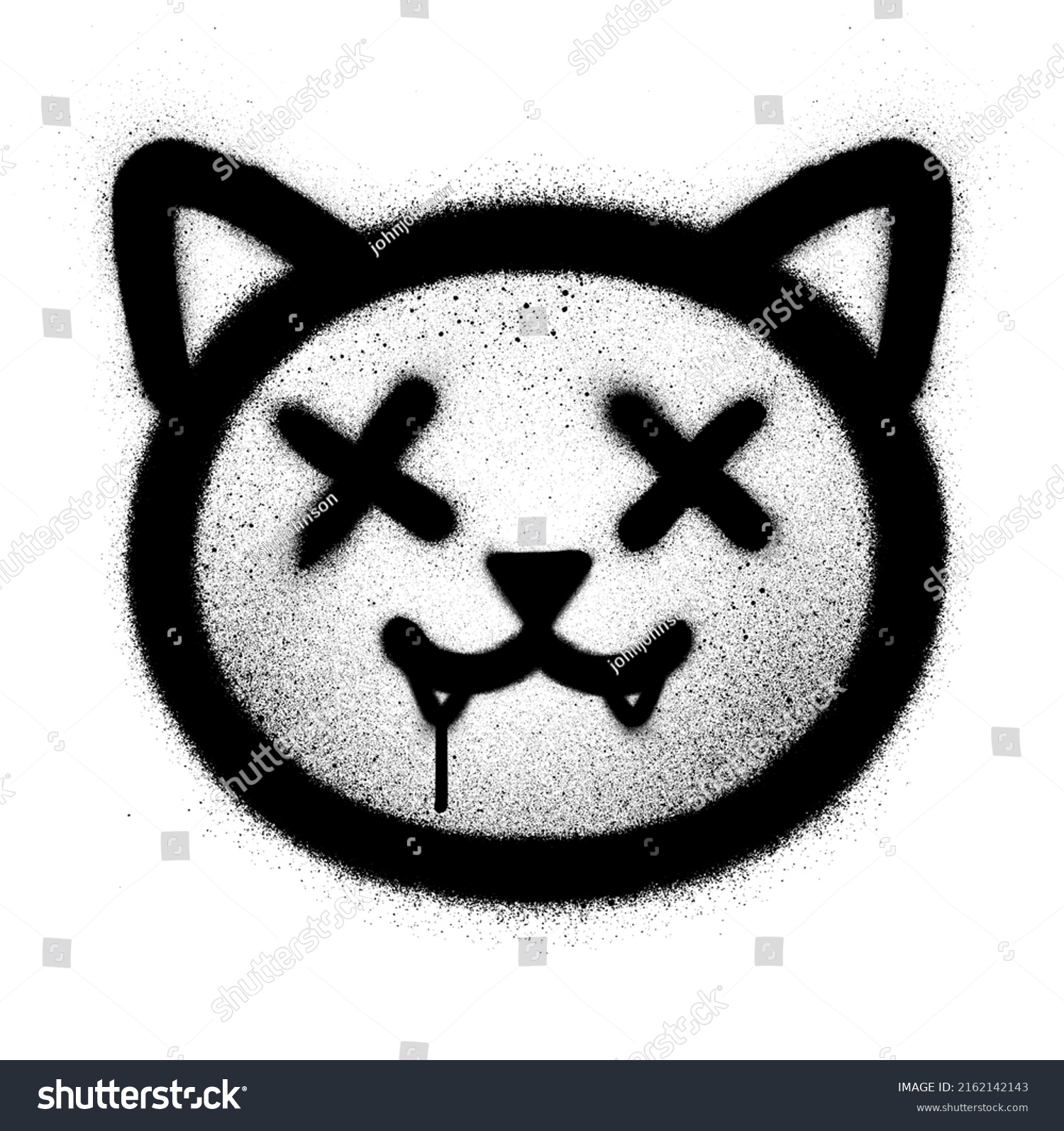 Graffiti Crazy Cat Icon Sprayed Black Stock Vector (Royalty Free ...